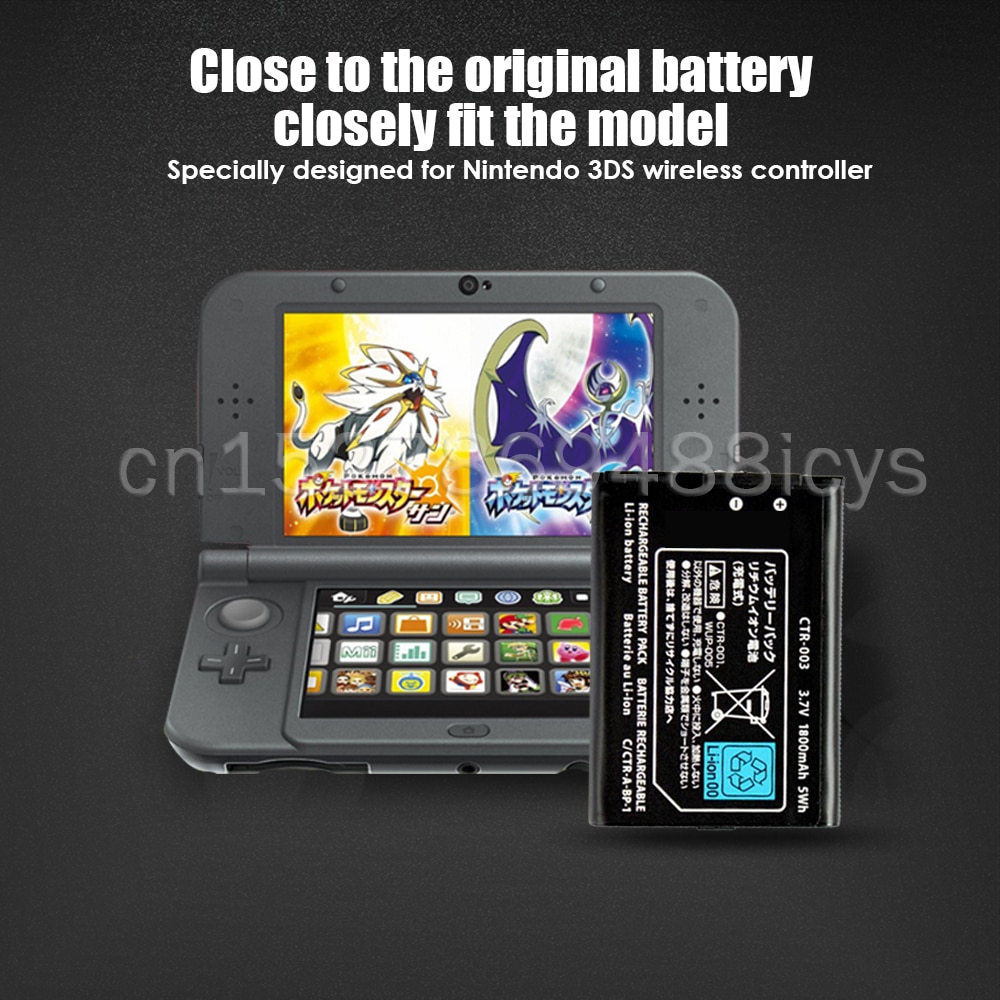1 sztuk 3.7V 1800mAh CTR-003 akumulator litowo-jonowy do Nintendo 3DS 2DS wymiana kontrolera baterii z narzędziem