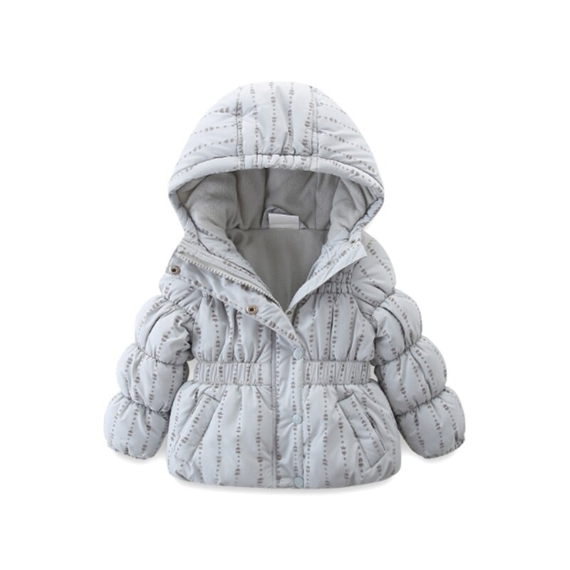 Mudkingdom veste de bouffées pour filles, manteaux d'hiver à capuche, épais et , en coton pour filles, vêtements d'extérieur pour enfant: Gray / 2T