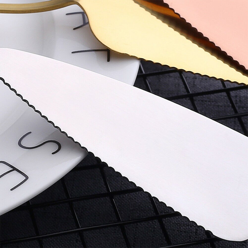 Practical Stainless Steel Jagged Edge Blade Cutter Pizza Cake Shovel Reusable Spatula Baking Tool