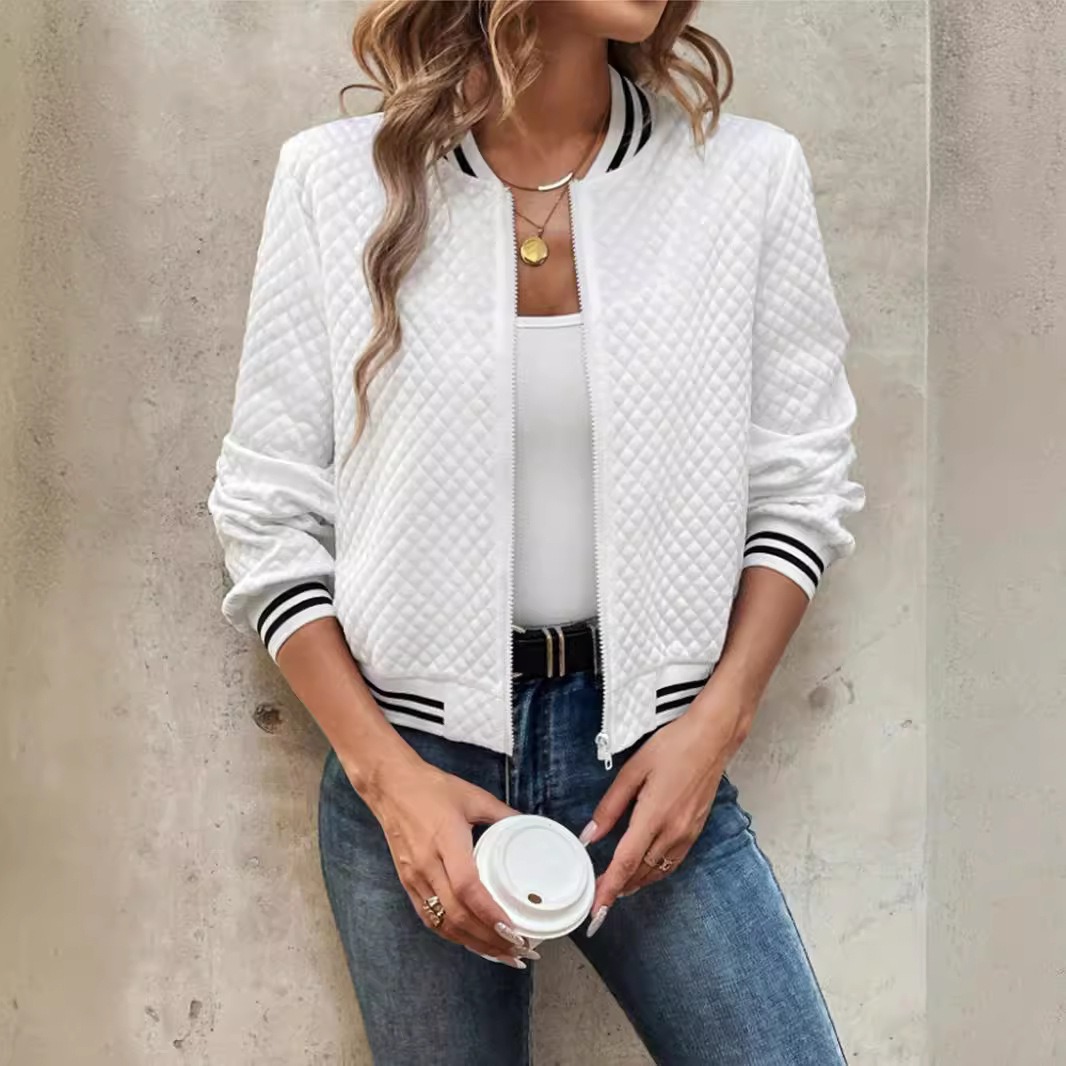 2024 Autunno transfrontaliero Europa e America eBay Commercio estero Abbigliamento donna Giacca da baseball con cerniera di nuova moda per Wo