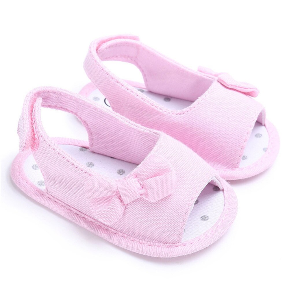 Sandalias de verano para niña con lazo para recién nacido, zapatos informales de princesa para exteriores, suela suave antideslizante para 0-12 meses