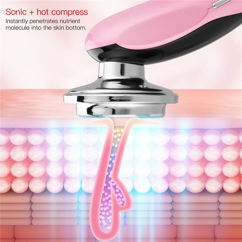 CkeyiN EMS Face Massager LED Light Ionic Sonic Facial Machine Compress Wrinkle Removal Skin Tightening+ Neck Lift Massager48