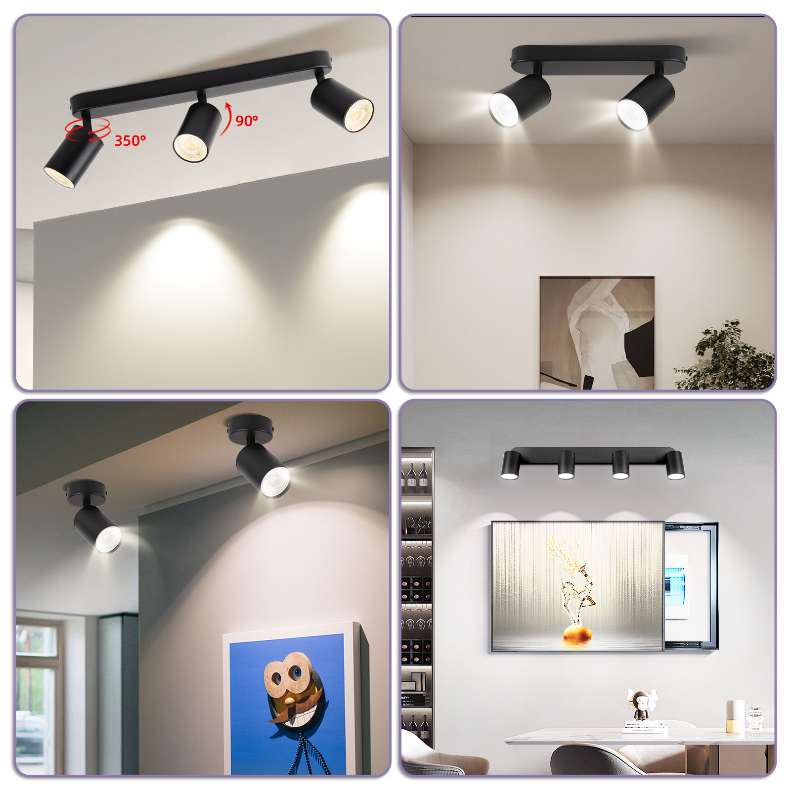 GU10 Spot Led plafonnier luminaire pour salon décor cuisine chambre lampe piste lumière intérieur plafonnier