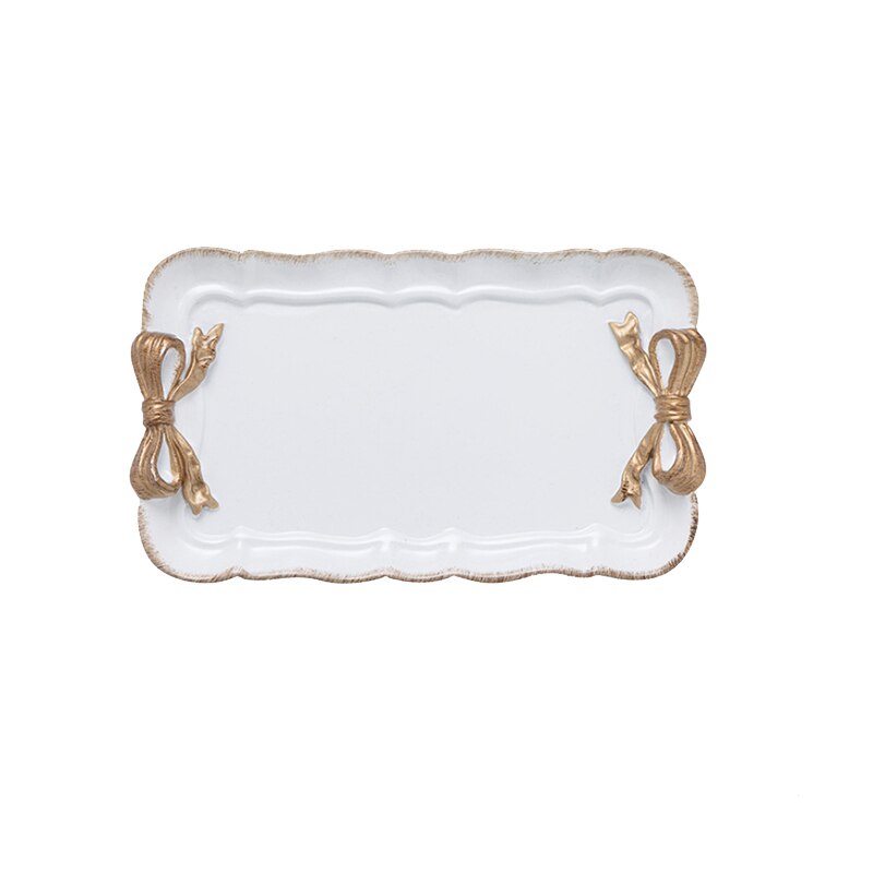 retro Stil Bowknot Harz Tablett Schmuck Tablett Schmuck Ablage Dekoration Tablett Obst Dekoration Tablett
