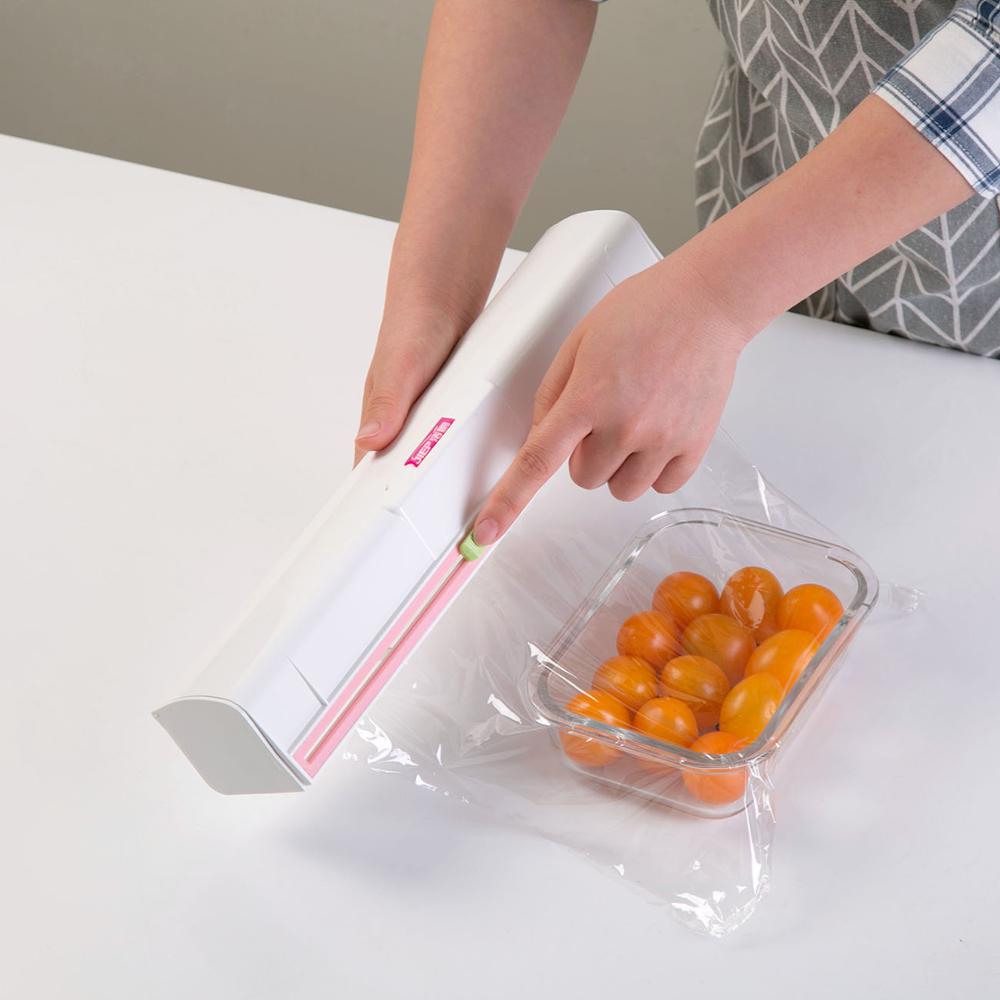 Abs køkken plastfolie cutter dispenser mad indpakning cutter klamre wrap dispenser cutter klæbende film holder køkkenredskaber