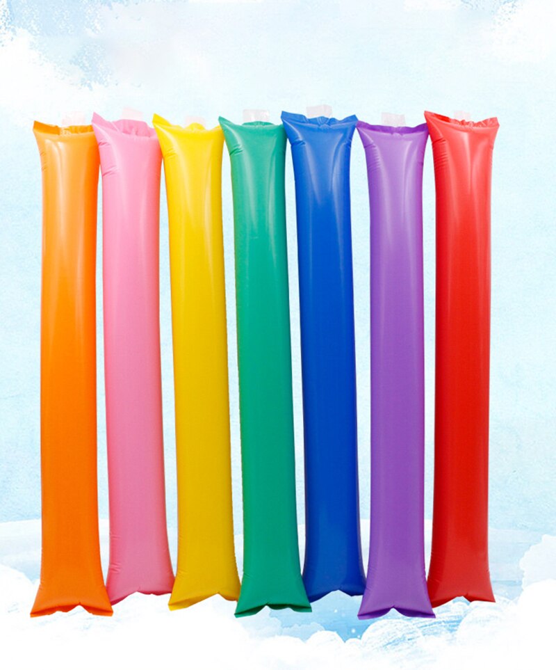 10 Pcs Colorful Inflatable Stick For Sports Events Plastic Thunder Clapper Cheerleading Props Party Game Supplies