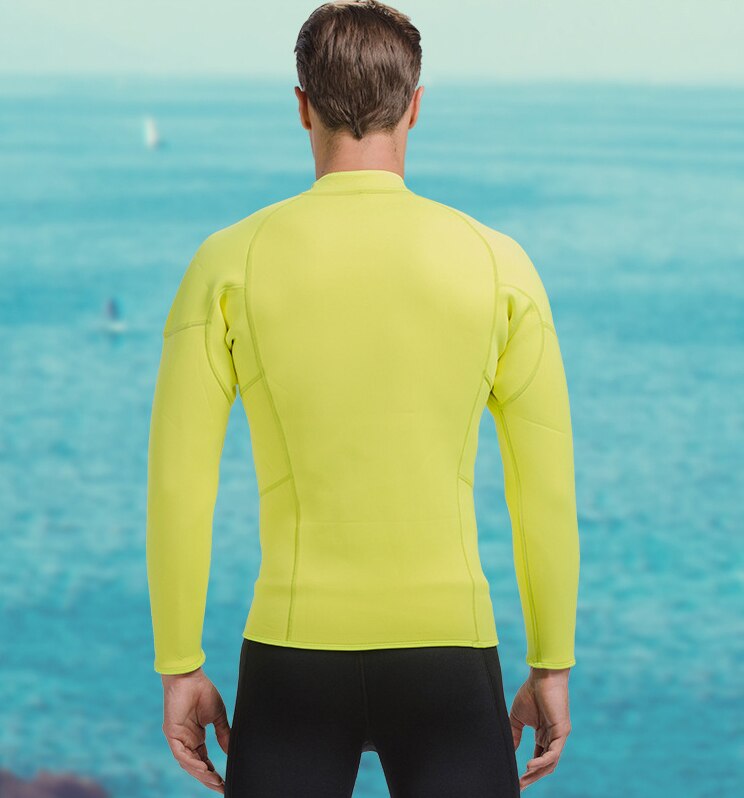 SBART 1 pieza 3MM Zip Up traje de neopreno chaqueta de buceo para hombres traje de baño de manga larga surf ropa de navegación DCO