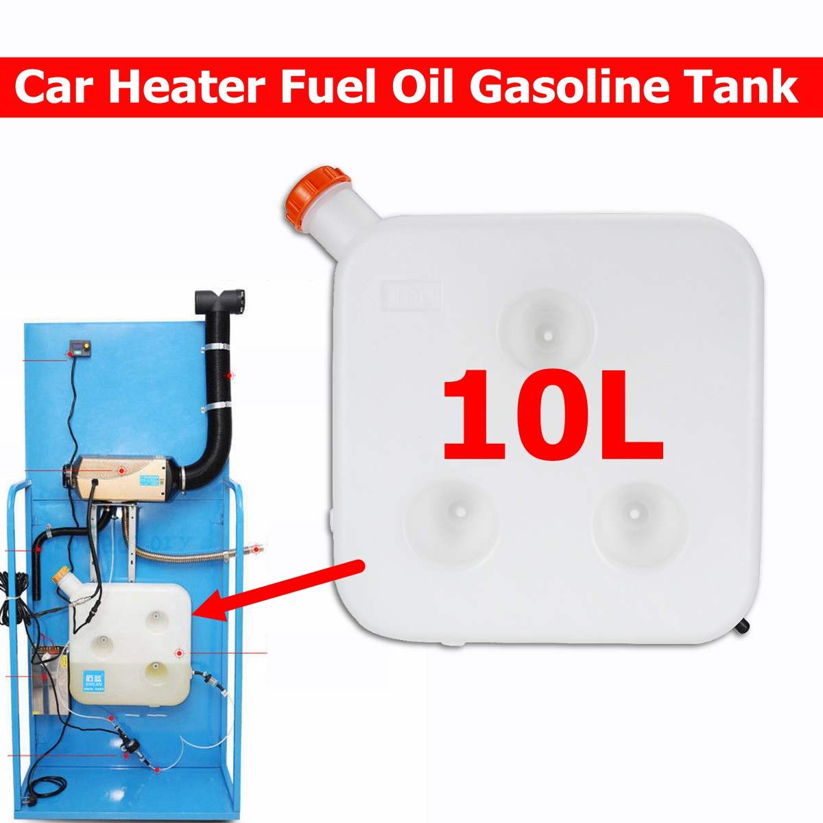 40x40x8cm 10L Plastic Fuel Water Tank Storage Canister Water Tank For Car Truck Air Heater Parking Heater Accessories