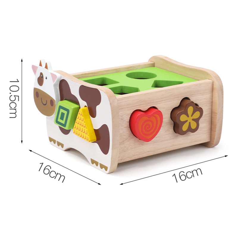 Houten 12 Geometrische Dier Blokken Bijpassende Sorteren Puzzel Game Kleur Vorm Erkenning Educatief Speelgoed Voor Kinderen