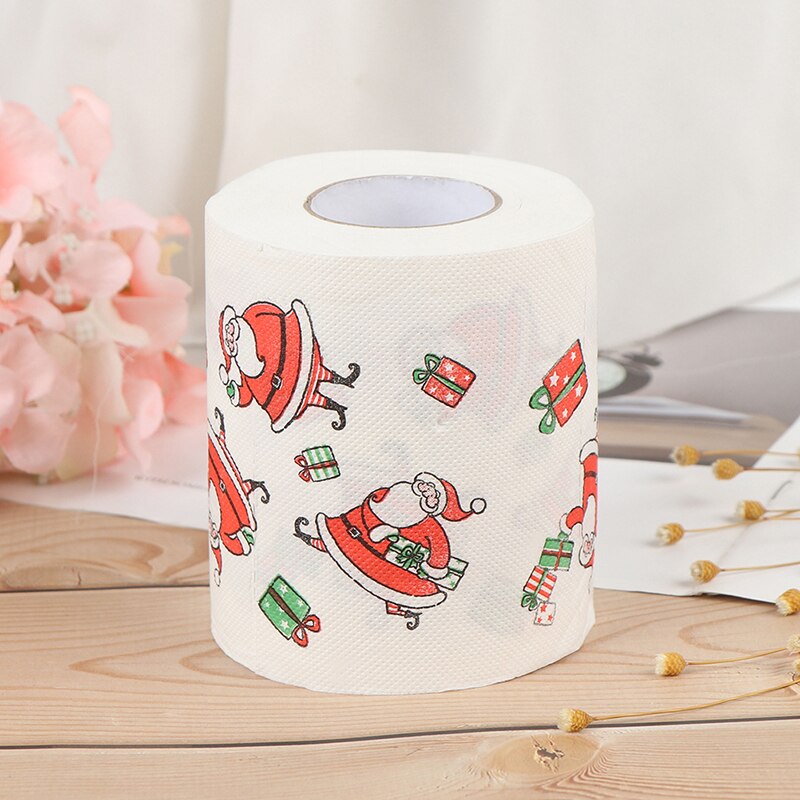 Christmas Newest Festive Paper Roll Tissue Decorations Xmas Santa Room Toilet Paper Decor