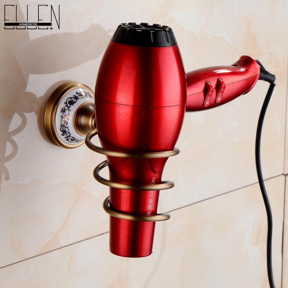 Vidric Antique Bronze Bathroom Accessories Sets Towel Shelf Towel Holder Toilet Paper Holder Rove Hook Ceramic Bathroom Products: Hair Dray Holder