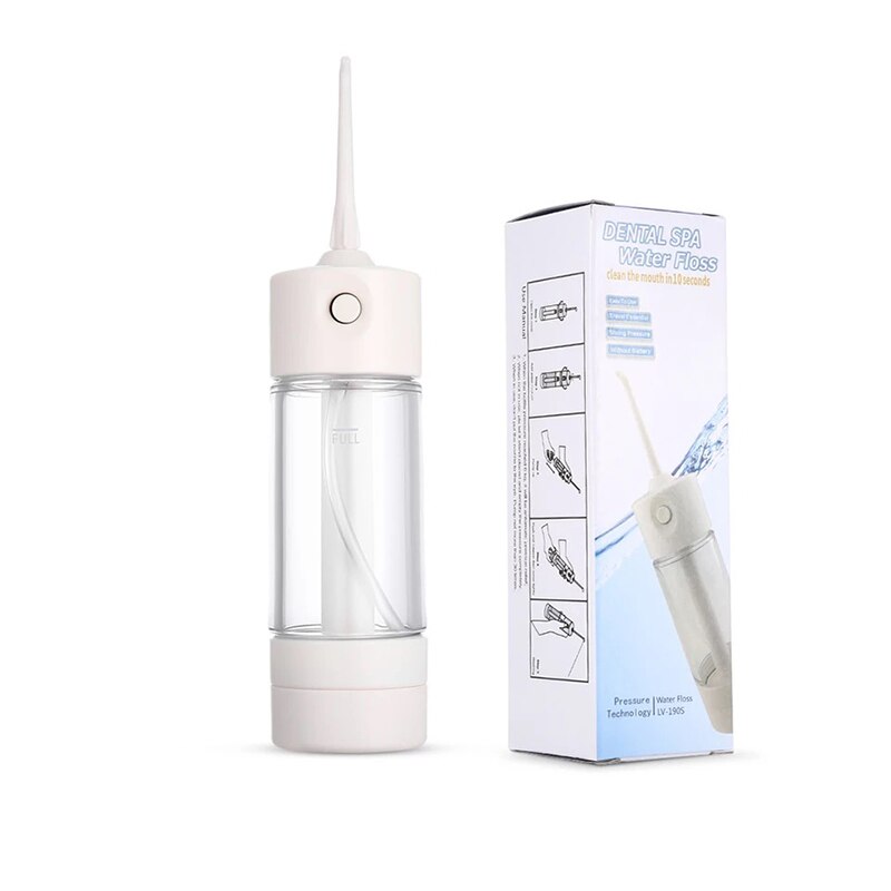 Oral Irrigador Dental Portable Pull Type Water Flosser Jet Waterpulse Dental Teeth Cleaner Non-electric Waterflosser LV190S