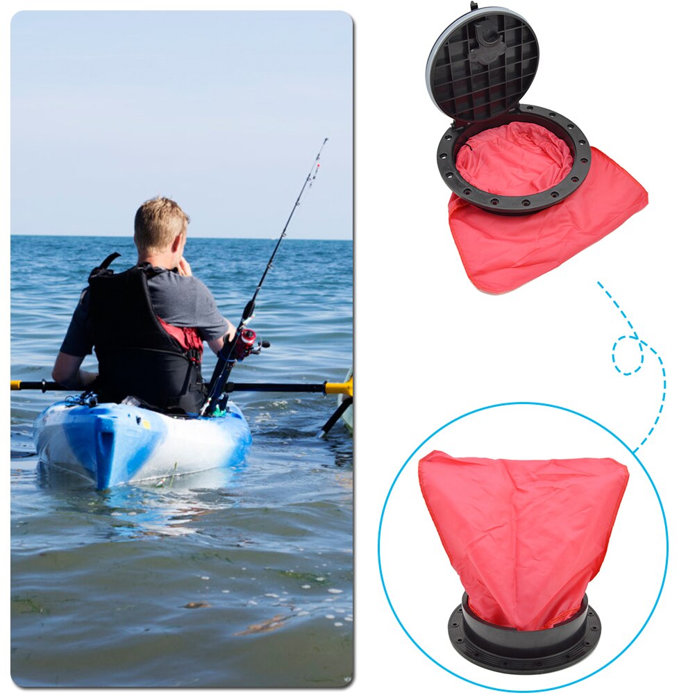 Kayak Deck Plate Kit with Screws Storage Bag 8 inch Canoe Boat Round Hatch Cover Portable Safety Watering Elements Portable