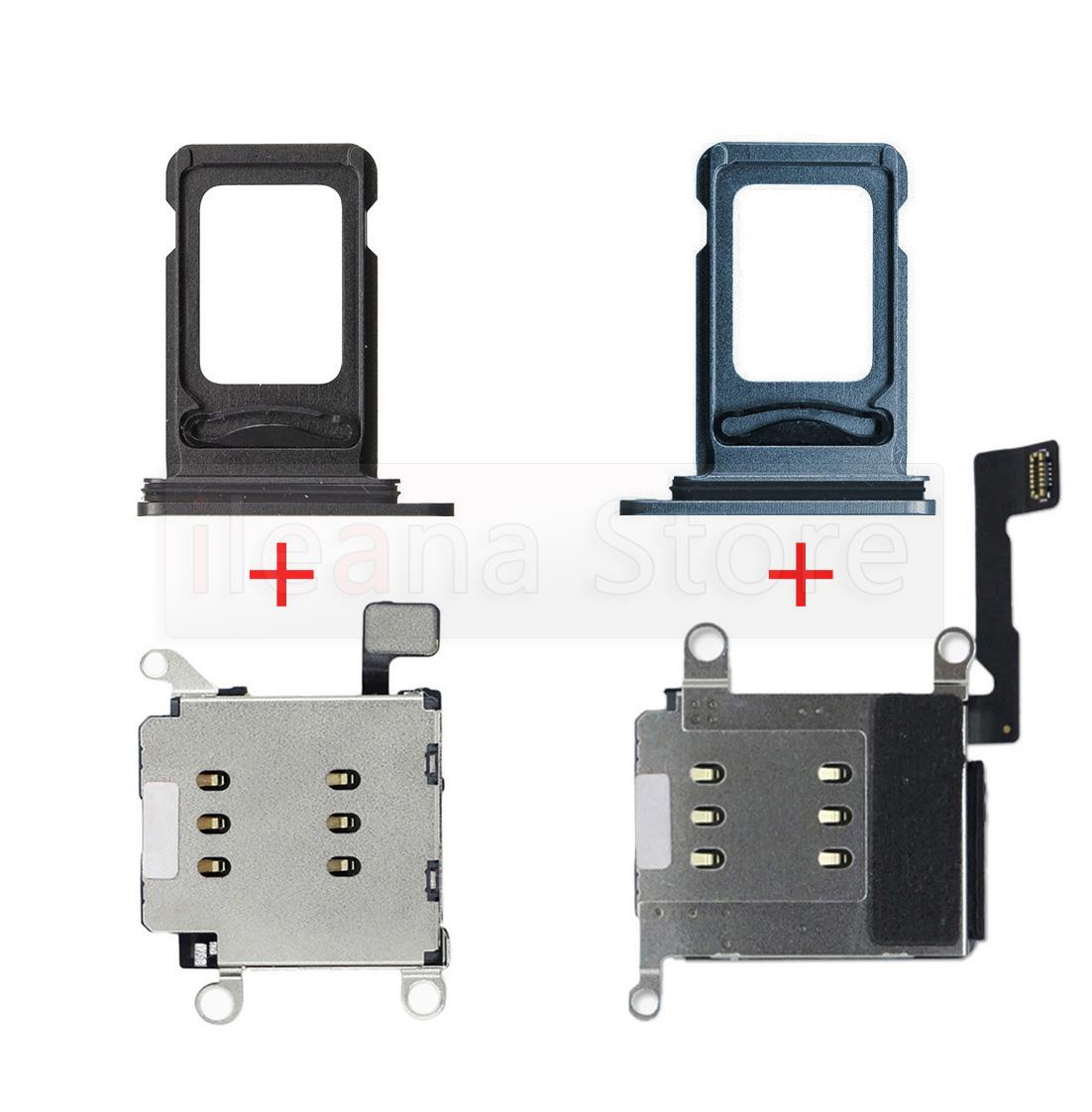 Original Dual Sim Card Reader Flex Cable For iPhone 12 Pro Max Sim Card Tray Slot Holder Adapter Socket Connector Replacement