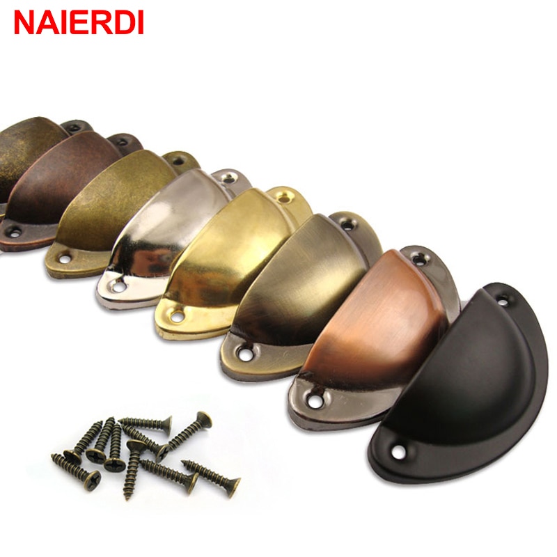 NAIERDI-tiradores antiguos para puertas de cajones, pomos Retro Para armarios, marco de latón, herrajes para muebles, 2 uds.