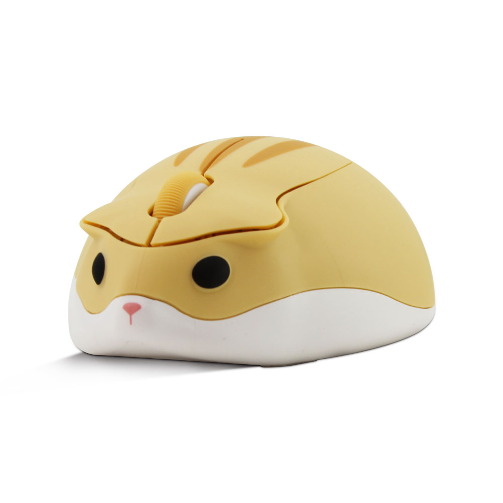 Wireless Mouse 2.4G Cute Hamster Usb Optical 1200 DPI With Mousepad for Desktop Laptop Computer Gaming Girls Christmas: Yellow