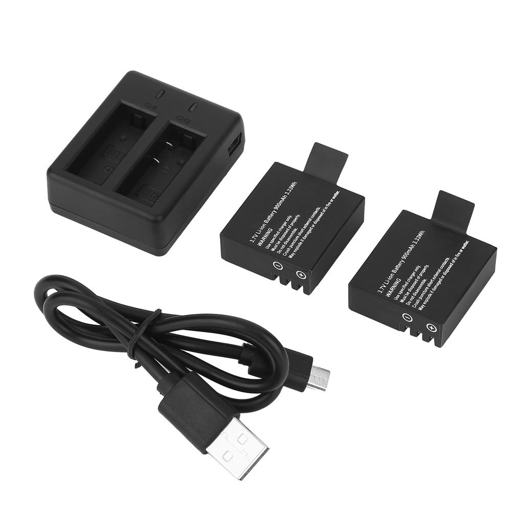 3.7V 900mAh camera USB Dual Charger With 2pcs Batteries For SJ4000/SJ5000/SJ6000/SJ5000+/SJ4000+/SJ5000X.M10/M10+ Accessories