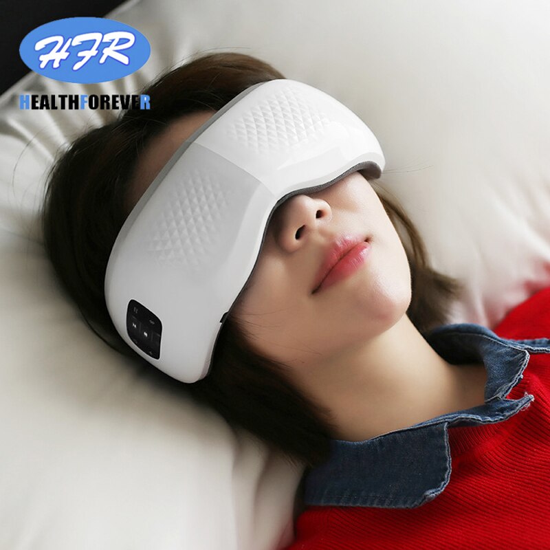Smart Eye Massager Anti Wrinkles Eyes Massage for Tired Eyes Air Compression Heated Goggles Dark Circles Remove with Travel Case: white
