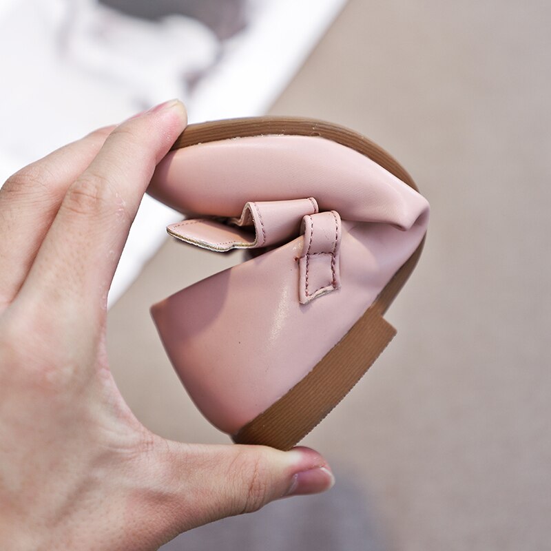 Effen Kleur Baby Meisje Leer Leisure Schoenen mode meisjes zachte dance party schoenen Zoete Strik Prestaties SM015