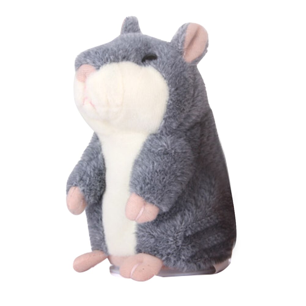 Talking Hamster Mouse Pet Plush Toy Cute Speak Sound Record Children Baby: Grey