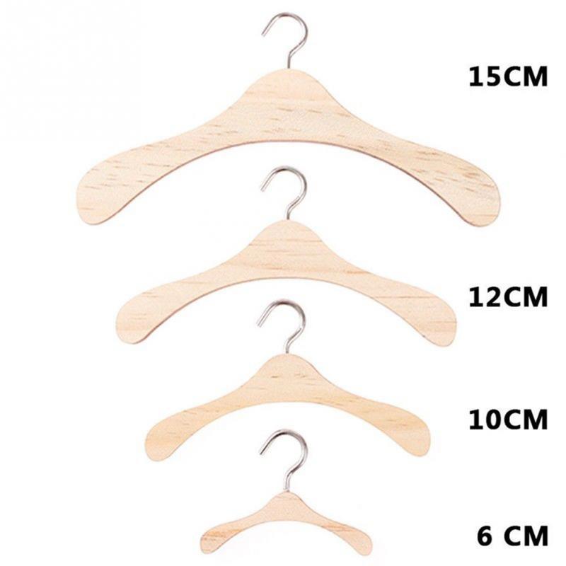 10 stk mini trehenger barnedukke kleshenger oppbevaringshylle hengerstativ antiskli klut praktisk dress kleshenger  #926