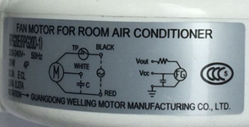 Moteur d'intérieur de climatisation adapté au moteur de ventilateur de climatiseur midea RPG13H RPG20E(RPG20D-1)