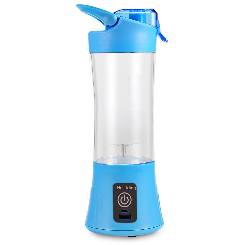 400ml bærbare blender juicer kopp usb oppladbar elektrisk automatisk grønnsak frukt sitrus appelsin juice maker kopp mixer flaske: Blå