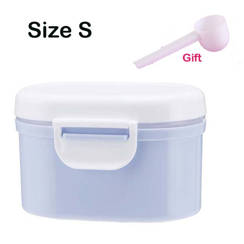 Baby Formula Milk Storage Infants Portable Milk Powder Formula Dispenser Food Container Storage Feeding Box for Kids Food PP Box: Blue Size S