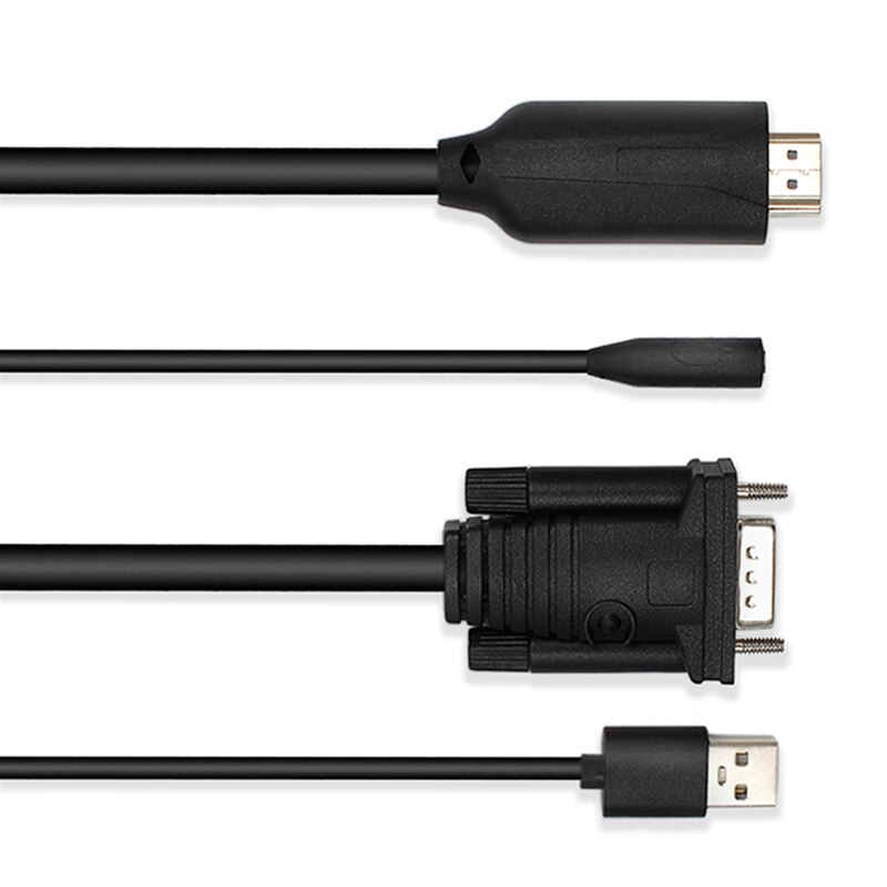 Hdmi Naar Vga Converter Met Kabel 1.8 Meter Digitaal Naar Analoog Signaal Met Usb En O