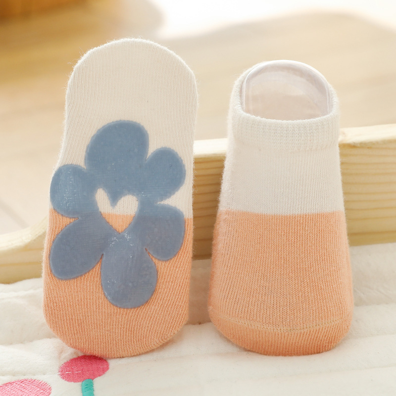 Calzini da pavimento antiscivolo traspiranti Warmom calzini da ragazzo per bambina calzini per bambini da interno calzini in cotone Color caramella calzini da sole: Blue Flower / for 1-3year