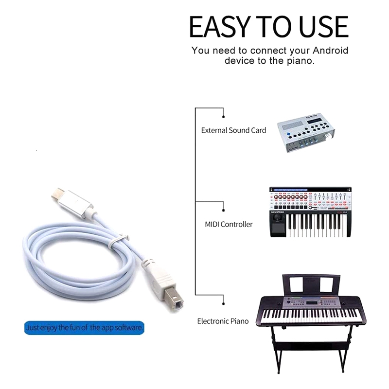 USB Type B To Midi Cable, Adapter Cable, Piano Audio Cable