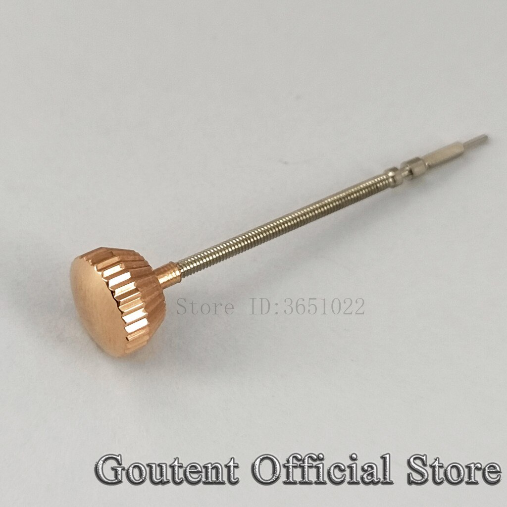 Goutent Rose Gold Steel Watch Crown With Stem Fit 6497/6498 Seagull ST3600/3620 Movement: B7-crown 7