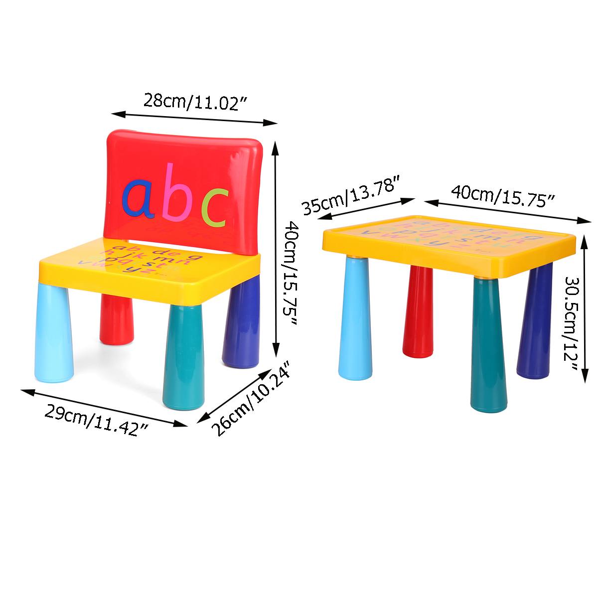 LazyChild Folding Children Chair Table Set Kids Playing Study Writing Drawing Table Home School Children Furniture Set