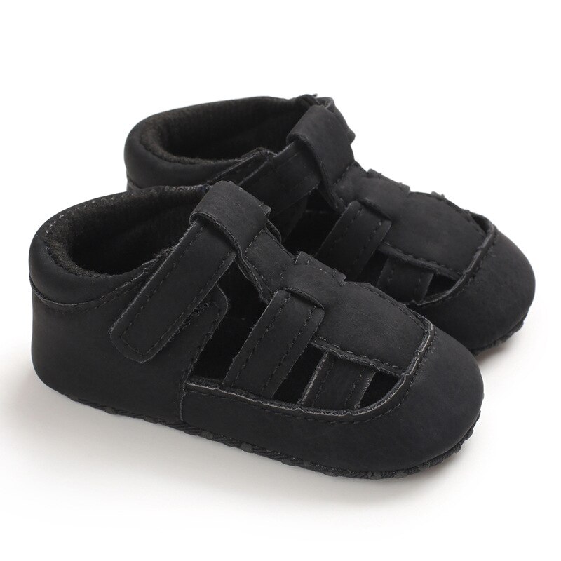 Sommer baby takrenne sandaler lerret baby sko stjerne myk såle krybbe joggesko sandaler sko baby sko 0-18m: C -629- svart / 13-18 måneder