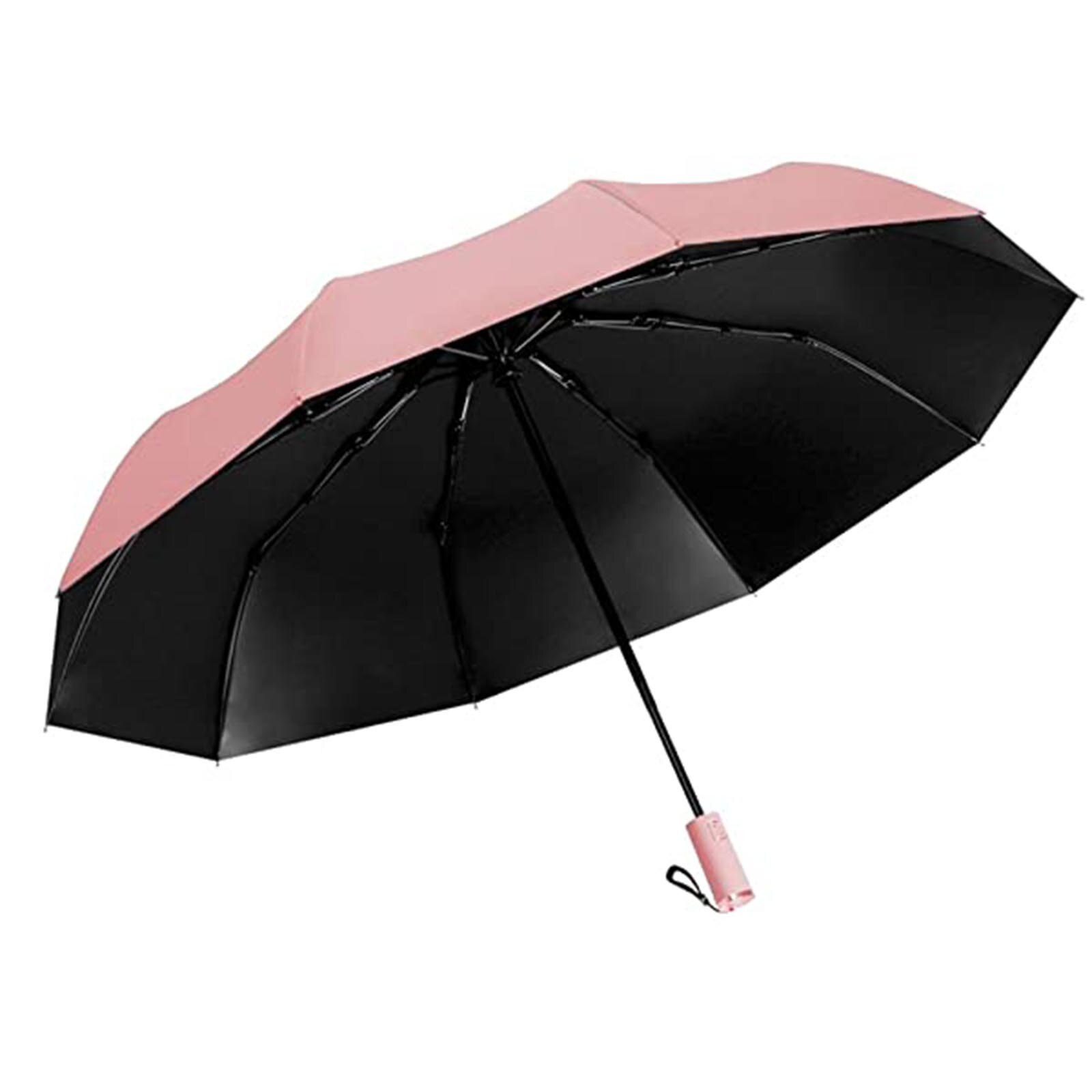 Automatic Stormproof Umbrella Mini Automatic Umbrella Rain Women Wind Resistant Portable Outdoor Umbrellas: Pink