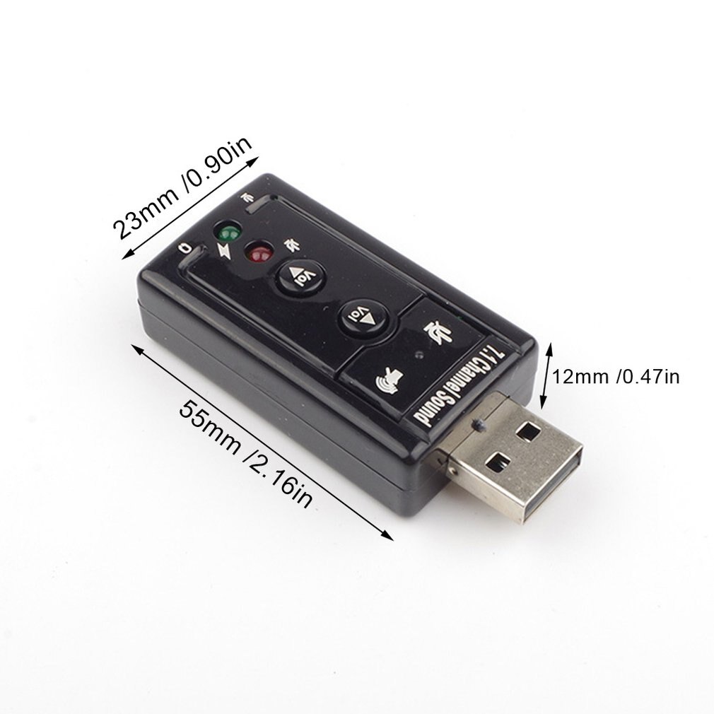 Usb Sound Card 7.1 Channel Usb External Sound Card 3D Surround Sound With Button Control Sound Card