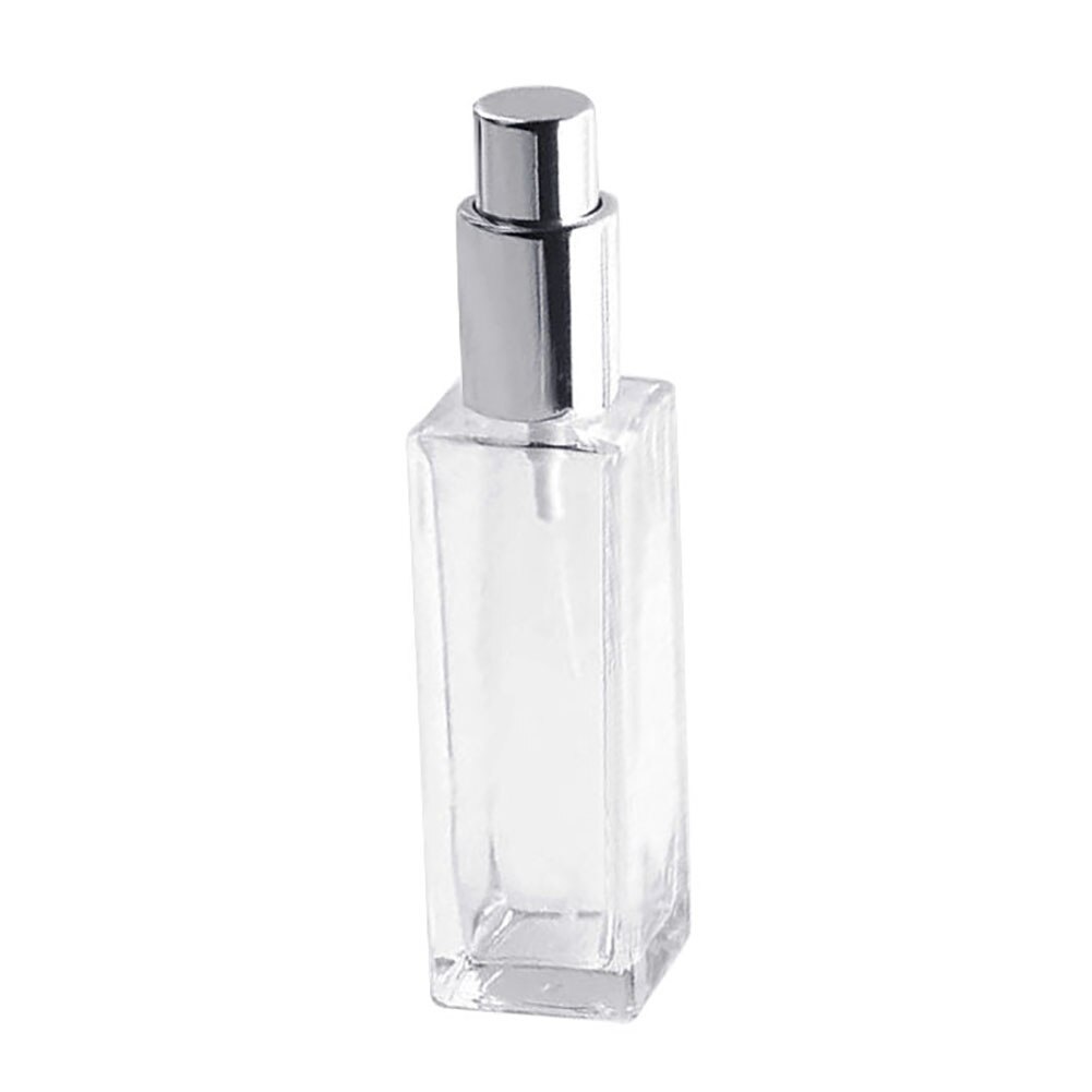 Atomizador de Perfume recargable de vidrio transparente portátil, botella de Spray vacía de recarga de vidrio, botellas de Perfume recargables, 30/50ml: Silver 30ml