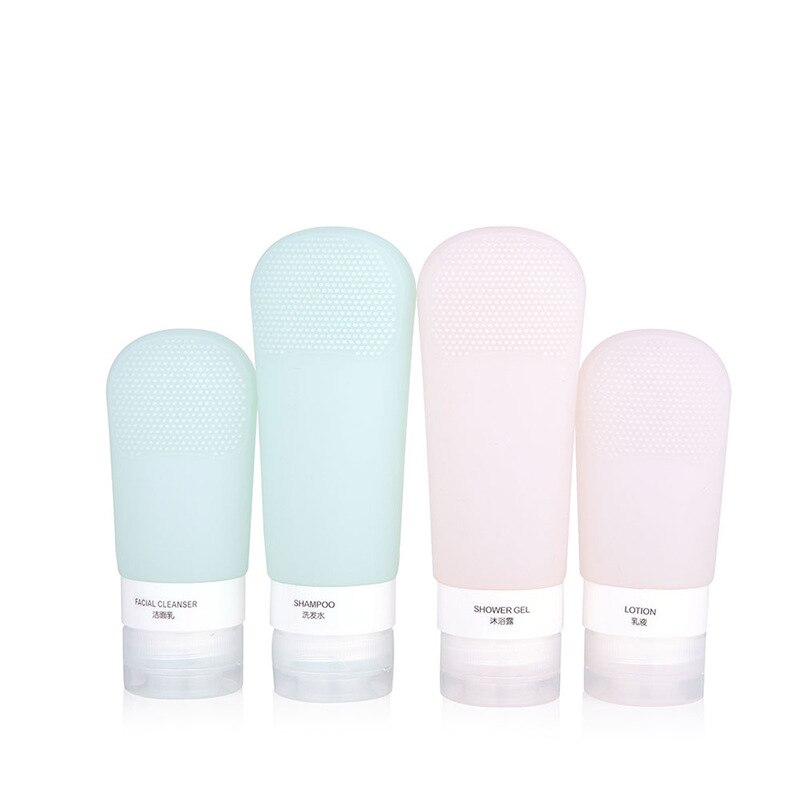 60ml/89ml Silicone Refillable Bottles Set Portable Outdoor Shampoo Travel Package Gel Lotion Cosmetic Bottles With Suction Cup