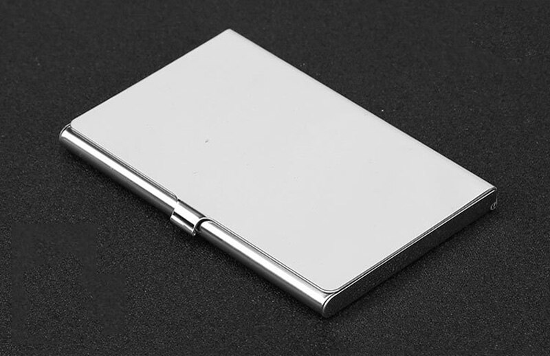 Stainless Steel Business Credit Card Holder Men Women Metallic ID Card Holder Protable Rfid Wallet Porte Carte Blocking Case: smooth