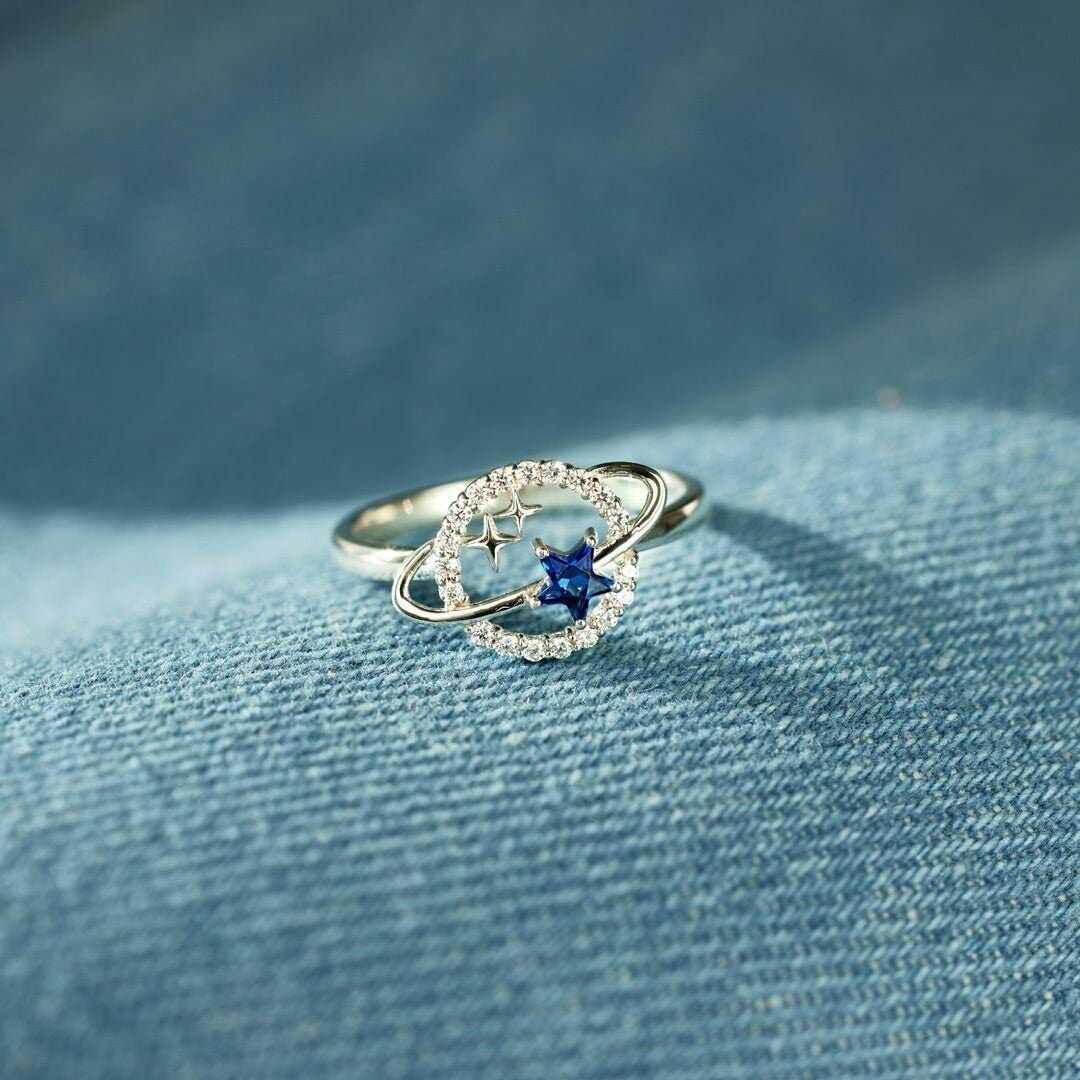 Speciale Star Planet Ring Saffier Ster Maan Ring, leven Is Een Reis Planeet Ring Moederdag Sieraden Anillo