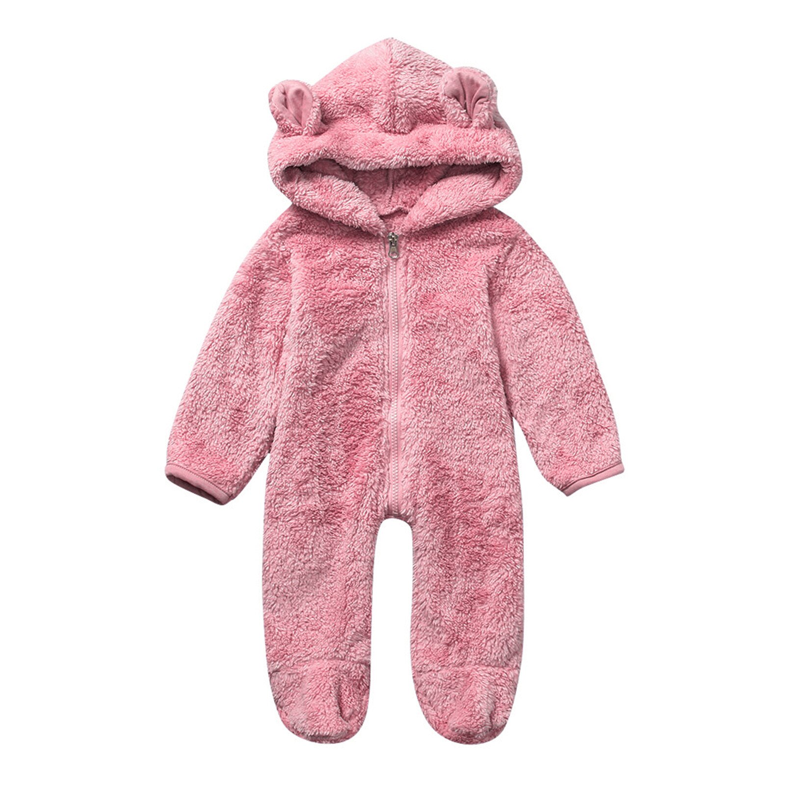 ARLONEET Pagliaccetto Del Bambino di Autunno Infantile di Inverno Del Bambino Dei Ragazzi Delle Ragazze Della Chiusura Lampo Del Fumetto Orecchio Felpa Con Cappuccio Vestiti Del Pagliaccetto Della Tuta Body E Pagliaccetti de Cappotto Del Bambino
