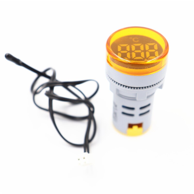 Mini LED digital thermometer 22mm digital display temperature indicator -20-200degrees AC20-380V: yellow