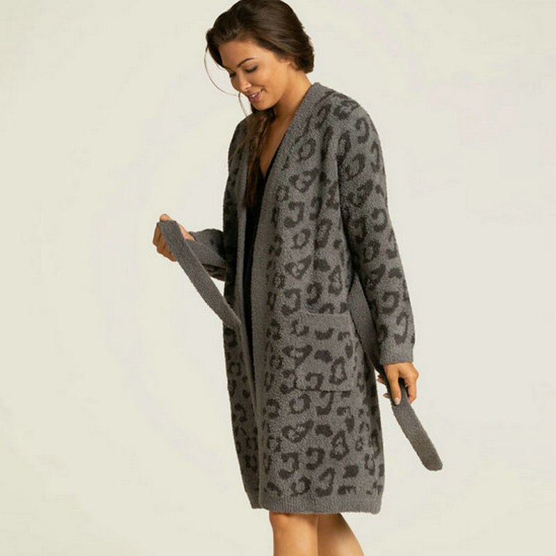 Luipaard Print Fleece Badjas Dekens Super Zachte Winter Dikke Warme Lange Gewaad Thuis Nachtkleding Sofa Wearable Slapen Dekens: C