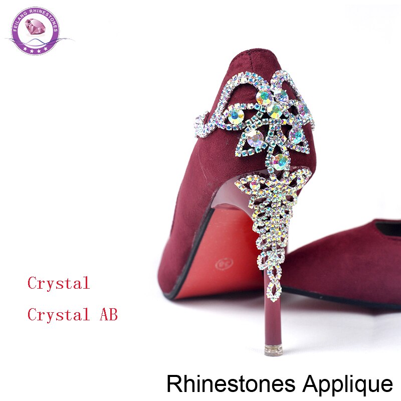 2 pcs AB Strass Crystal Applique Naaien Plaksteen Handgemaakte Bloem Applicaties voor Kleding Schoenen DIY Decoratie