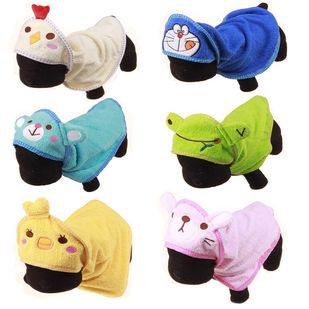 Serviette de bain à capuche pour animaux de compagnie, mignon, pour chien, chat, couverture chaude, douce, dessin animé, chiot, peignoir Super absorbant