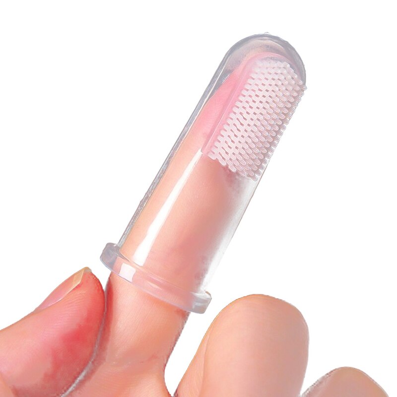 Newborn Baby Finger Toothbrush Transparent Safety Silicone Baby Teether With Box Baby Infant Soft Tooth Cleaning Tool