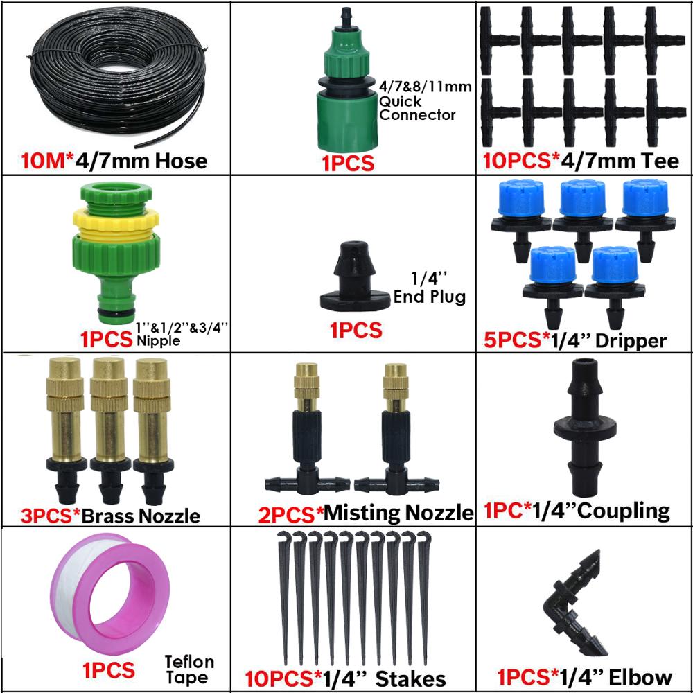 KESLA Garden Micro Drip Irrgation Watering Kit Timer Controller Automatic Misting Cooling 17CM Sprinkler Stake System Greenhouse: KSL01-KIT191-10M