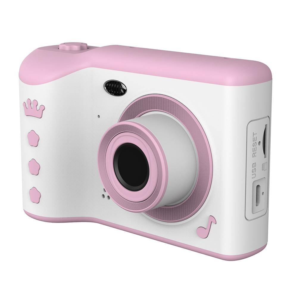 Cámara Digital con pantalla táctil de 2,8 "Full HD para niños, lente Dual de 18MP, para de cumpleaños, compatible con tarjeta TF, grabación de vídeo: Pink