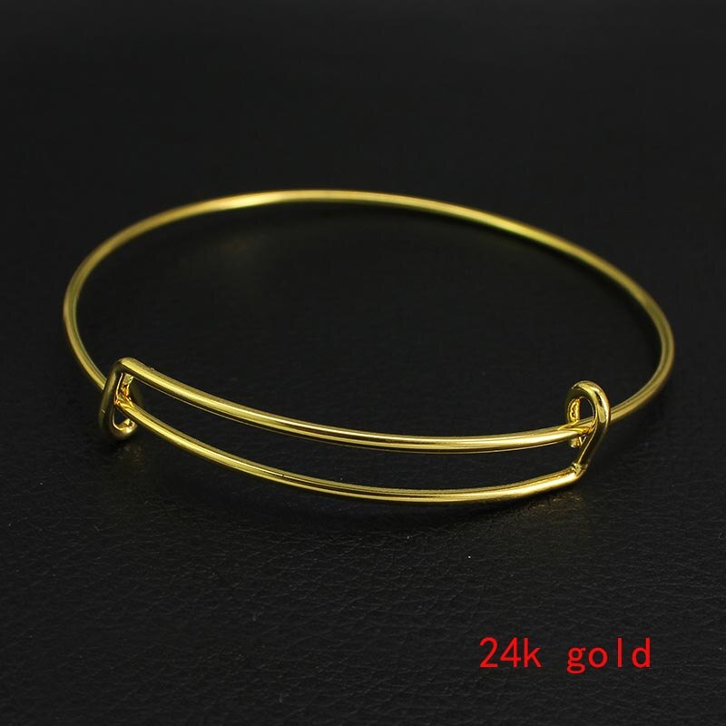 Charming Expandable Bangle Bracelet DIY Charm Wire Adjustable Bangle Women Adult 10Pcs Lot Gold Silver Color