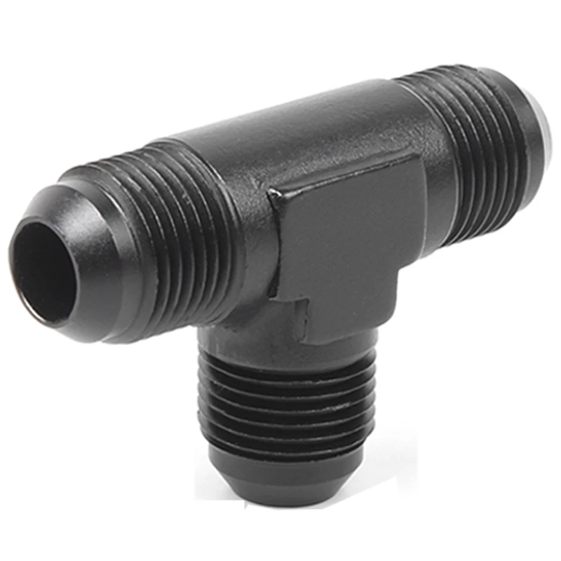 An4 an6 an8 an10 an12 universella aluminiumslang-t-kopplingar hane till hane hona t-koppling på sidan gängad koppling adapter svart
